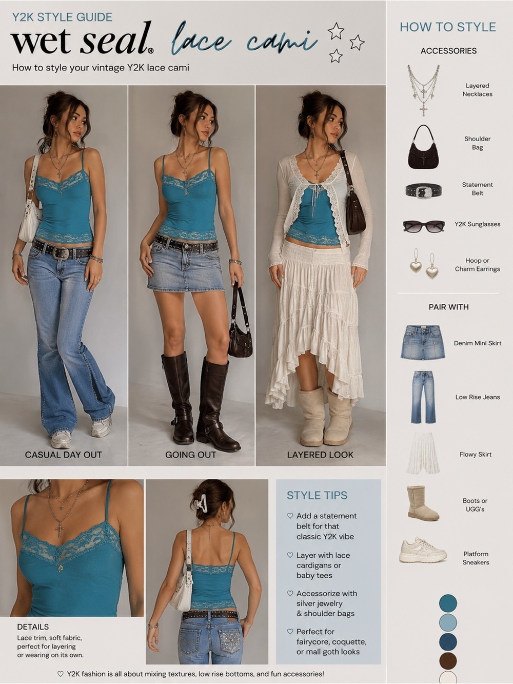 Wetseal Team Lace Trim Cami Tank Top